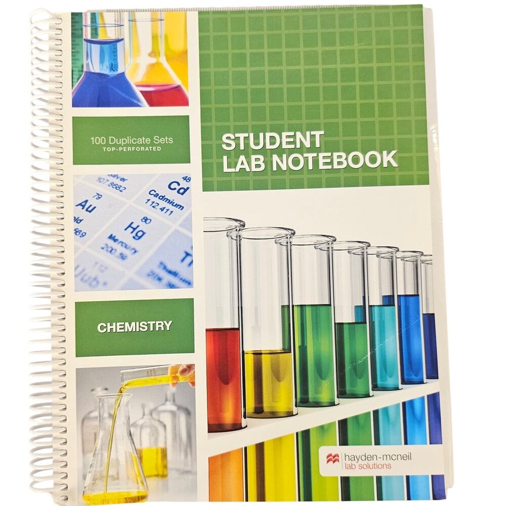 Hayden McNeil Chemistry Student Lab Notebook 100 Duplicate Sets Spiral Bound